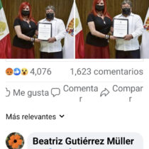 Lanza advertencia Beatriz Gutiérrez a Layda Sansores