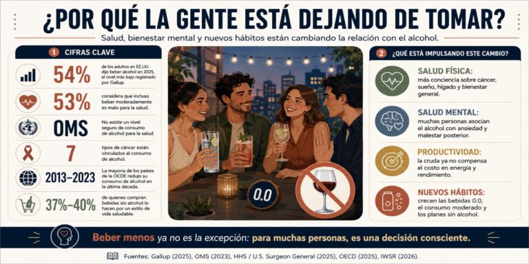 El alcohol ya no está de moda: ¿por qué cada vez más personas están dejando de tomar?